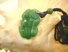 19MM MASTER-CARVED SHISHI ASIAN GUARDIAN LION FOO DOG NEPHRITE JADE NECKLACE #1
