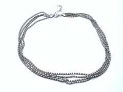 VINTAGE STUNNING STERLING SILVER 4 STRANDS NECKLACE ~ SIGNED 925 ITALY MILOR