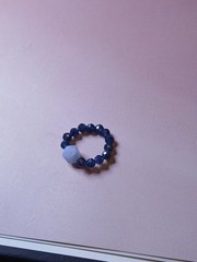 Aquamarine And Blue Sapphire Beaded Ring