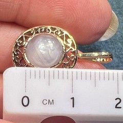 10k Gold Gray Lavender Star Sapphire Antique Filigree Pendant *Video* B
