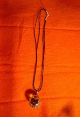 Pressed Flower Resin Orb Pendant Necklace Black Cord 1″ Sphere 9″ Drop