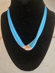 Stabilized Blue Turquoise Jacla Double White Santo Domingo 4.5″ 18165