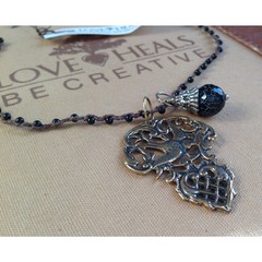 Love Heals 24″ Black Spinel Braided Strand Necklace NEW RETAIL $109 LH51