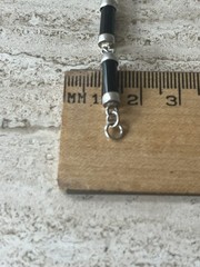 Black Onyx Gemstone Bracelet Set In 925 Sterling Silver 7”