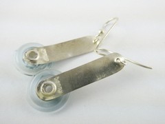 Bonny Signed Sterling Silver Blue Glass Accent Hook Earrings 3.9g 1.75 Inch Long
