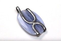 Beautiful Natural Light Purple Agate .925 Sterling Silver Pendant 45mm