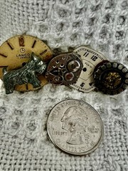 Dog Charm Mixed Metal Artist Crafted Brooch Lapel Pin