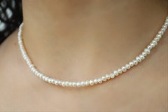 Dainty Freshwater Pearl Choker, White Pearls, Tiny Pearls, Genuine Pearls