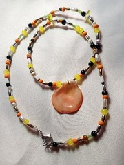 Orange & Yellow Shell Pendant Necklace