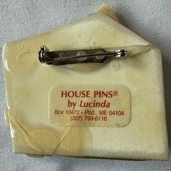 Nighttime moon and tree teal and maroon House Pins by Lucinda Brooch