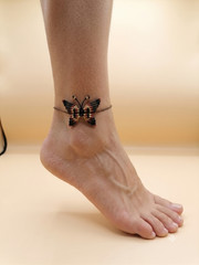 Handmade Macrame Butterfly Anklet, Multicolor