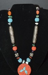 VTG Seed Bead Coral Turquoise Necklace Jade Amethyst Spiny Oyster BOHO CHUNKY