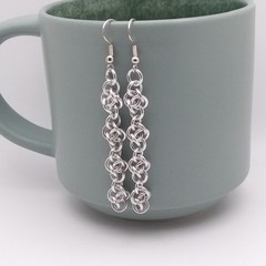 Handmade Chainmaille Earrings – Cloud Cover 18g – Aluminum – French Hook
