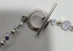 Bracelet Made With Sterling Silver & Swarovski Crystal AB Beads 6 1/2 Inch