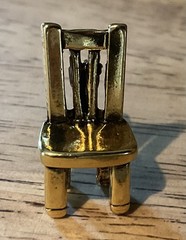 22 K Gold Dipped Pewter Chair Lapel Pin Charm Pendant Jim Clift Made In USA