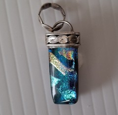 Handmade Dichroic Glass And Sterling Silver Pendant By Mary.Whitehorse