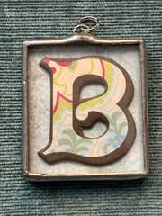 Letter B Pendant Jewelry Handmade Charm NEW 1.75x 1.5″ Baby Boy New Mirror Back