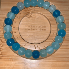 New Handmade Glass Bead Strechy String Bracelet Girls Women Blue Beachy