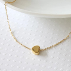 Tiny Gold Heart Slider Necklace