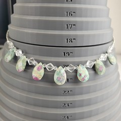 Beautiful Ruby in Fuchsite Gemstone Crystal Beaded Necklace 18.5″