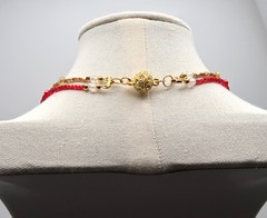 North Star Pendant Necklace, Red, Gold , Handmade with Swarovski in USA – NEW