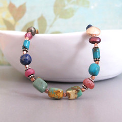 djs Sundance Turquoise Carnelian Lapis Gold Sterling Silver Necklace Lk Catalog