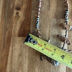 Vintage African Hand Carved Wooden Safari Jungle Animals Beaded Tribal Necklace