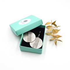 Bold Silver Round Disc Dangle Earrings Textured Boho Geometric Statement Jewelry