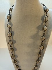 Vintage Mexican Sterling Silver CJC Wire Wrapped Jasper Necklace 140g Artisan 37