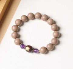 “Spring in the Snow” Fragrant Bead Bracelet—12mm Natural Wood Bead Bracelet