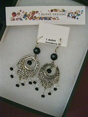 «1-OF-A-KIND PIERCED EARRINGS» MADE IN USA BY T. BURKE DESIGNS» SPARKLING BEADS!