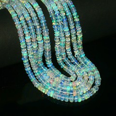 Ethiopian Opal Bracelet Real Gemstone Multi Fire Flash Beaded Jewelry 2904p