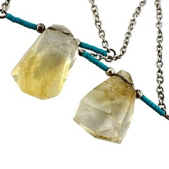 Handmade Boho Citrine Rough Faceted Beaded Dangle Chandelier 3.5″ Earrings