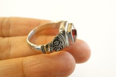 Red Garnet Ornate 18K Gold Vermeil 925 Sterling Silver Ring Sz 5 1/2, 6 1/2