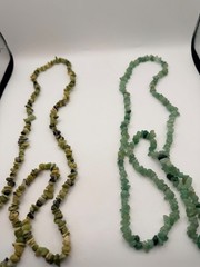 Vintage Natural Stone Chip Necklace Lot Green Aventurine & Serpentine Gemstone B