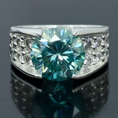 4.75 Ct Certified Blue Diamond Solitaire Ring-Free Diamond Studs. Free Tariffs.