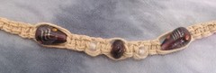 Vintage 90’s Look Handmade Hemp Beaded Choker Necklace (Boho, Hippie, Surfer) Sm