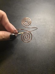 Handmade Copper Spiral Adjustable 8″ Bracelet Cuff Arm Band
