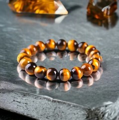 Natural Tiger Eye 8mm Beads Stretch Women Men Healing Energy Handmade Bracelet