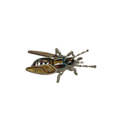 Artisan Crafted Insect Brooch Pin Mixed Metals Enamel