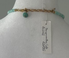 NWT Peruvian Opal Beads Stone Aqua Necklace 16/18″ South Africa $80 Beachy Boho