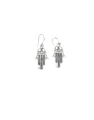 Boho Hamsa Earrings, Silver Hamsa Earrings, Hamsa Hand Jewelry