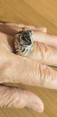 Gorgeous Ring Handmade & Stamped Woman Crying Beautiful Dress Sterling Silver 7