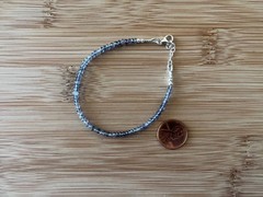 New! Iolite & Sterling Silver Handmade Bracelet 7 1/4 to 8 in. – B746