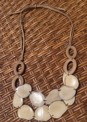 Tagua Africa Necklace Cafe Con Leche 14 Inch Statement