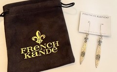 French Kande Vault NWT Swarovski Sterling Clad Earrings French Medallions