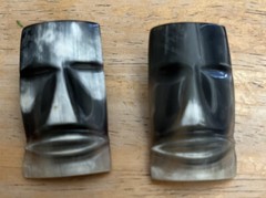 Handmade Jamaican bone mask stud earrings