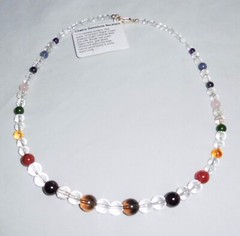 Handcrafted Natural Gemstone Chakra Diffuser Necklace by Healing Light Stones
