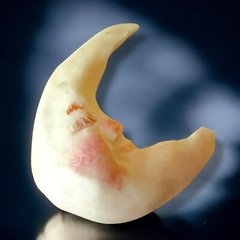 Crescent Moon Face Brooch Celestial Whimsigoth Carved Vintage