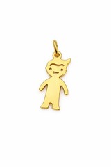 14k SOLID Gold Children Pendant, Brother & Sister Charm, Custom Text Necklace